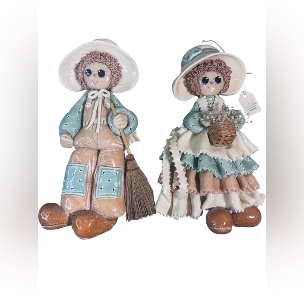 Vintage Dough Art Country Folk Wall Hanging Decor Made out of Bread Dough Clay